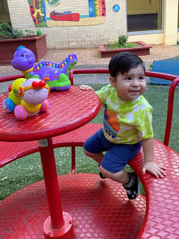 baby boy out side