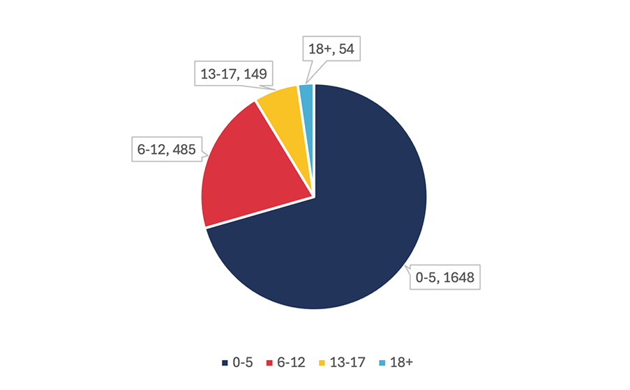 Occupational Therapy Ages Pie Chart.