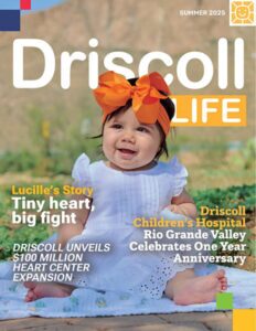 Driscoll Life-Summer 2025 cover with a cute happy bagy girl on the front cover.