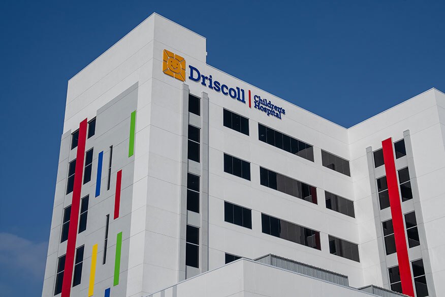 Driscoll Children's Hospital building in Rio Grande Valley.