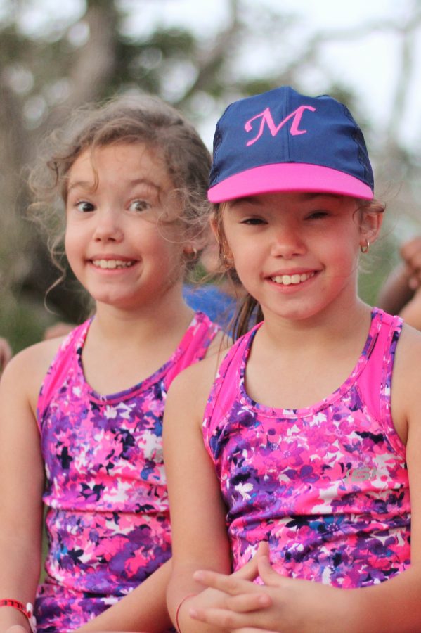 smily girls at camp