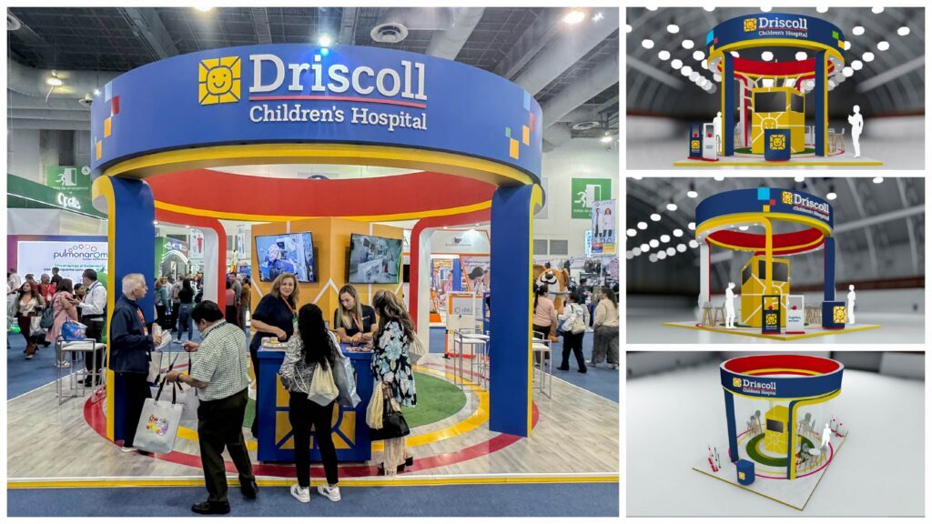 a Driscoll Children's Hospital booth at a trade show