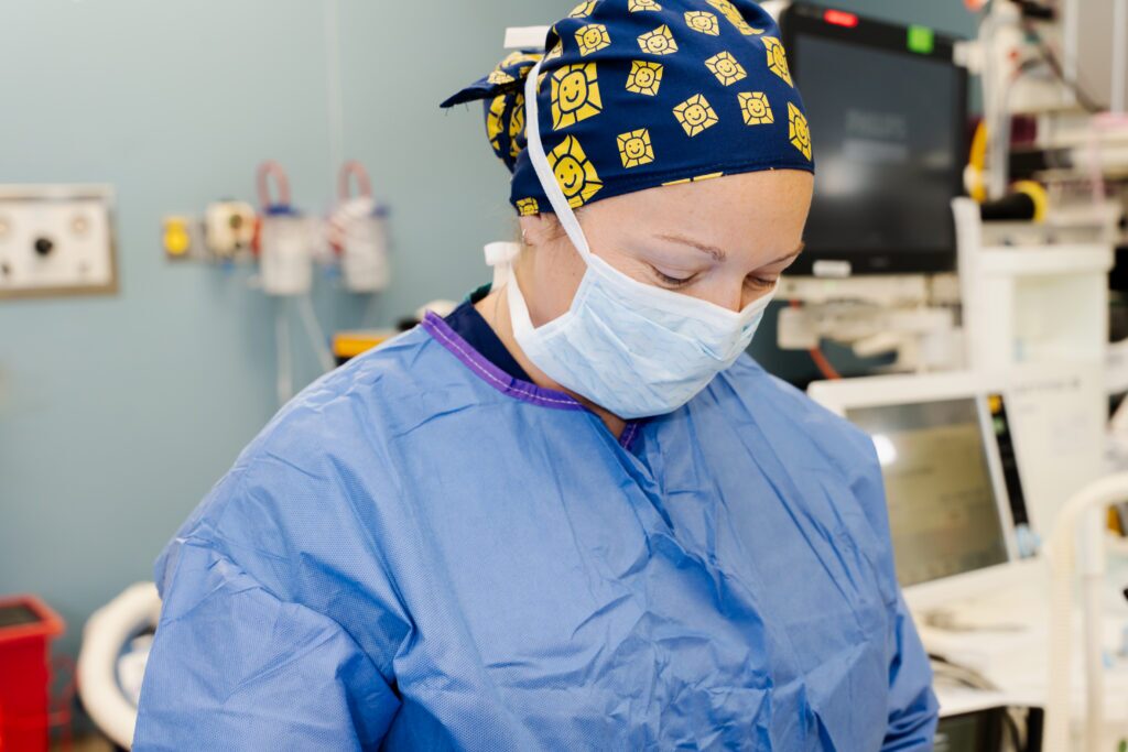 brain surgeon prepares for procedure