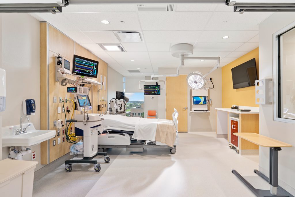 empty PICU bed at children's hospital