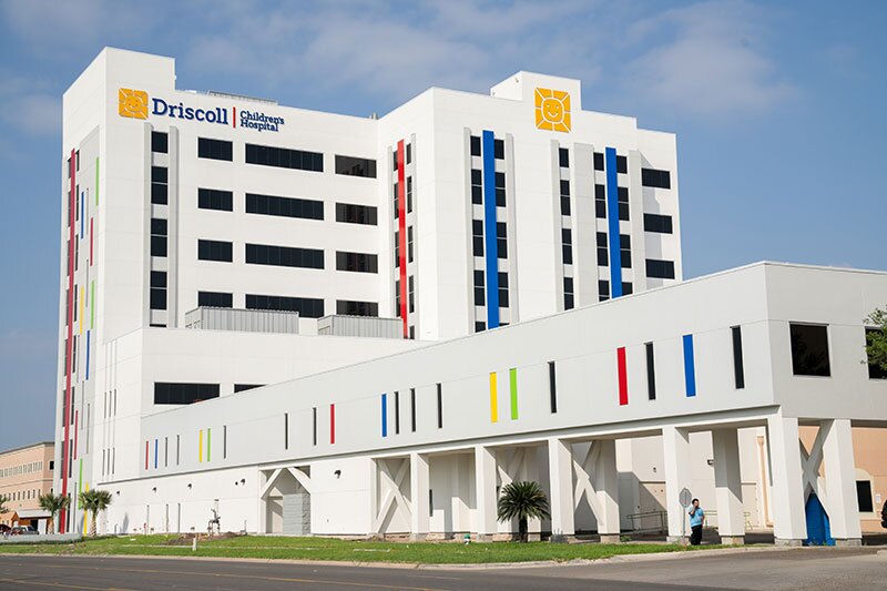 Outside view of Driscoll Children's Hospital in Rio Grande Valley.