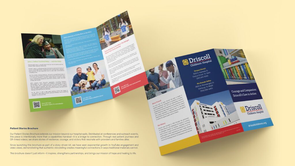 a brochure featuring Driscoll patient stories